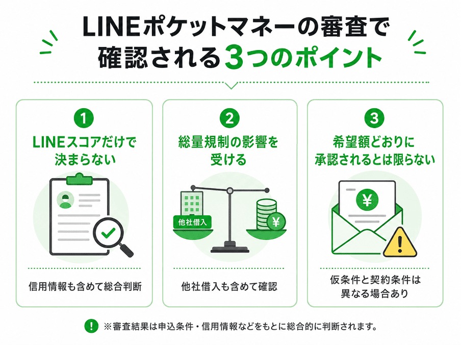 LINEポケットマネーの審査で確認される3つのポイント